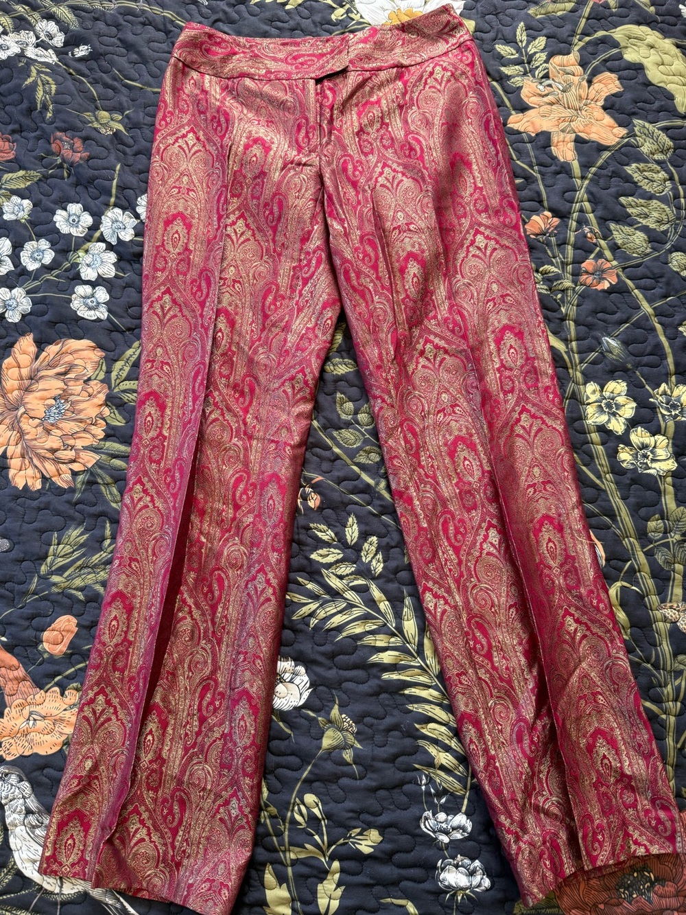 INC International Concepts Pink and Gold Paisley Dress Pants